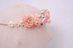Haarband aus Papierblumen mit Pfirsichrose als Haaraccessoire für Hochzeitsfeiern