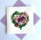 Lila Orchideen Quilling Karte, Kunstpapier, Grußkarte, handgemachte Karte