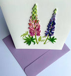 Lupinen Blume Quilling Karte 6x6 Zoll, Kunst Papier Grußkarte, handgemachte Karte mit Umschlag