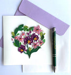 Lila Orchideen Quilling Karte, Kunstpapier, Grußkarte, handgemachte Karte