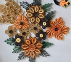 3D Blumenpapier Bild mit Schmetterling | Wand Dekor Braun