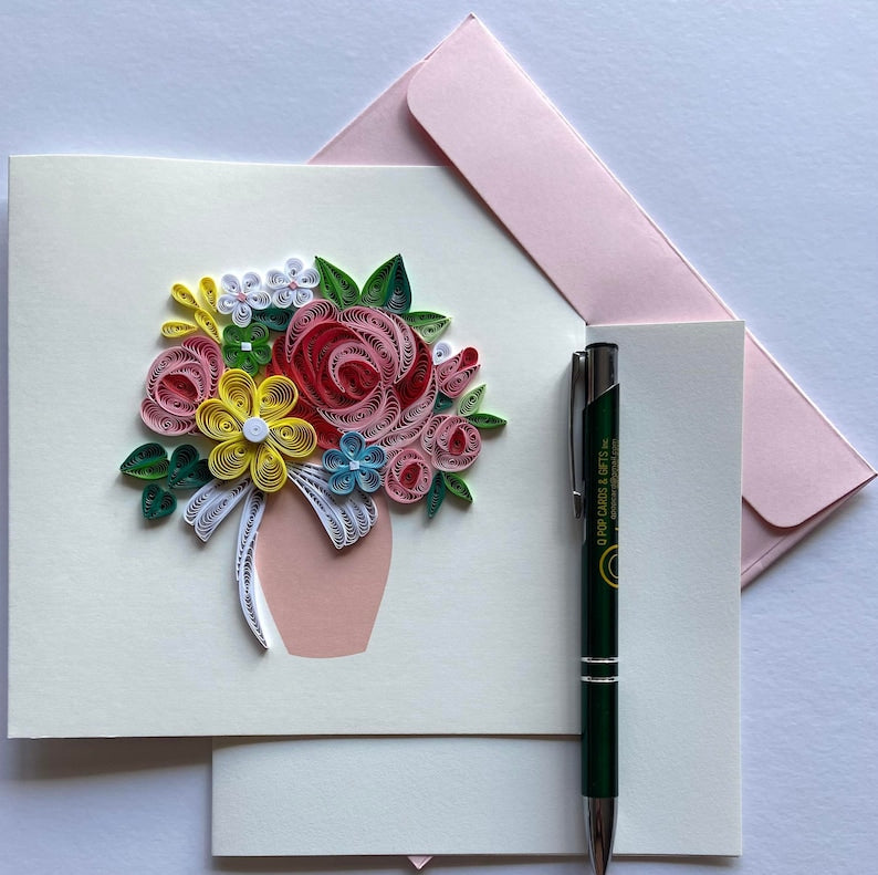 Quilling Karte Blumen Grußkarte Kunstpapier