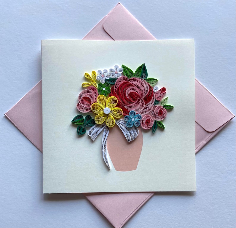 Quilling Karte Blumen Grußkarte Kunstpapier
