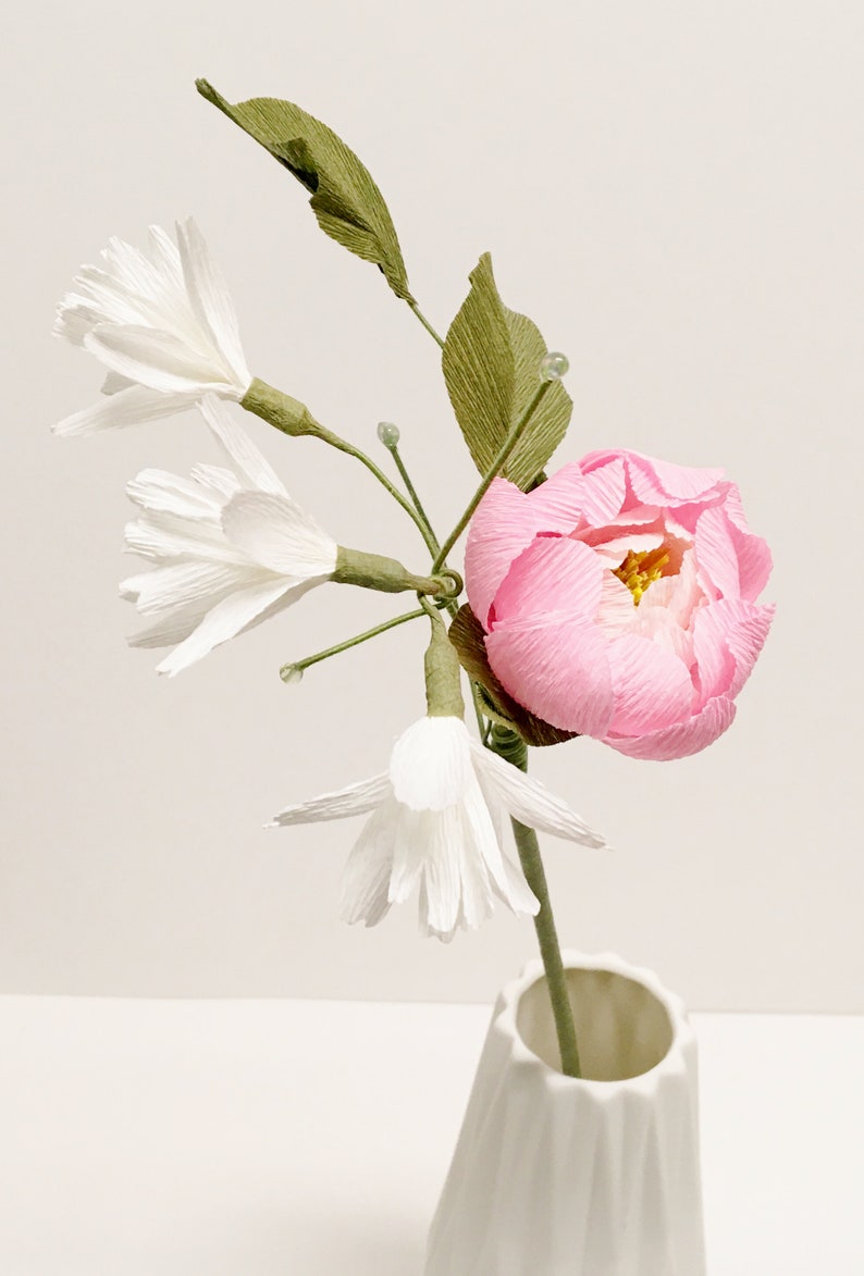 Pfingstrose Blume Krepppapier Blumenstrauß Brautstrauß Geschenk