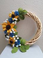 Handgefertigter Crepe-Papier Blumenkranz, UV-geschützt, für Tür- und Wanddekoration