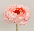 Pfingstrose aus Krepppapier, handgefertigte Hochzeitsstrauß Blume, 12 Zoll Stiel, 5,5 Zoll Blüte