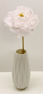Pfingstrose aus Krepppapier, handgefertigte Hochzeitsstrauß Blume, 12 Zoll Stiel, 5,5 Zoll Blüte