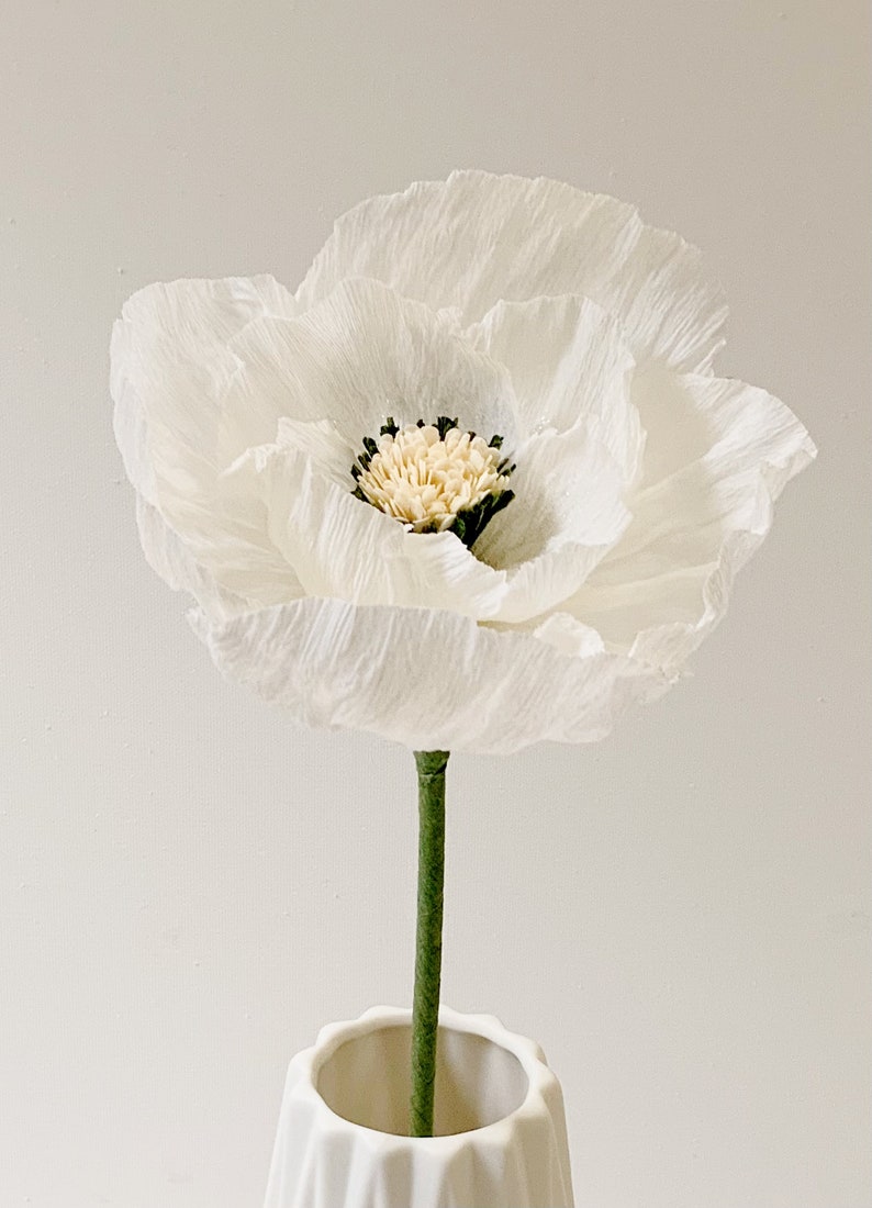 Handgefertigte Mohnblume aus Krepppapier, Weihnachtsdekoration, Geschenkverpackung, Baumschmuck