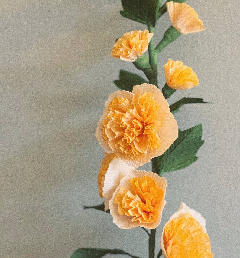 Papierblume Krepppapier Stockrose im Terrakottatopf 63 cm