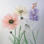 Übergroße Riesenblumen Deko, 13 Organza Blüten, Pastellfarben, Frühlings Party Dekoration, 1,2-1,9m