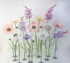 Übergroße Riesenblumen Deko, 13 Organza Blüten, Pastellfarben, Frühlings Party Dekoration, 1,2-1,9m
