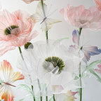 Organza-Mohnblumenset mit Schmetterlingen, 1,2-1,9 m, Riesenblumen für Events und Schaufenster