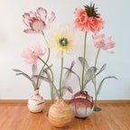 Riesige Organza Blumen als Dekoration für Events, Hochzeiten und Zuhause, 1,2-1,9m Höhe, in Rosa Weiß Orange
