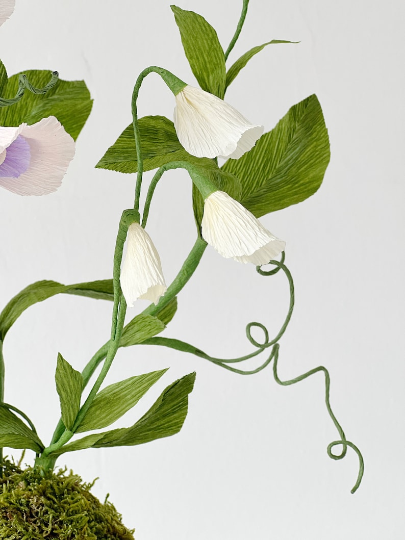 Krepppapier Wicke Pflanzenskulptur, Terrakotta Topf, Gartendeko, 62 cm