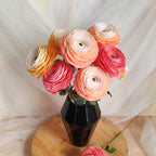 Ranunkel Blumenstrauß aus Krepppapier, Frühlingsdekoration, 30 cm, 3-12 Blumen, Handgefertigt
