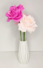 Krepppapier Rose Handgefertigt, 12 Zoll Stiel, 6 Zoll Blüte