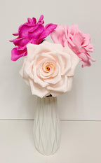 Krepppapier Rose Handgefertigt, 12 Zoll Stiel, 6 Zoll Blüte