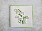Quilling Grußkarte Maiglöckchen 3D Blumenmotiv Handgemacht 15x15 cm