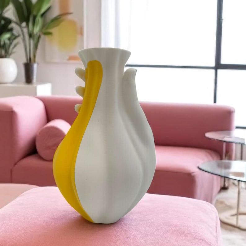 Moderne Skulpturvase mit umarmenden Händen, 21 cm, Premium PLA, zeitgenössisches Herzstück
