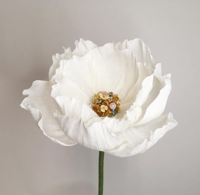 Mohnblumen-Kunstblumenstrauß aus handgefertigtem Krepppapier