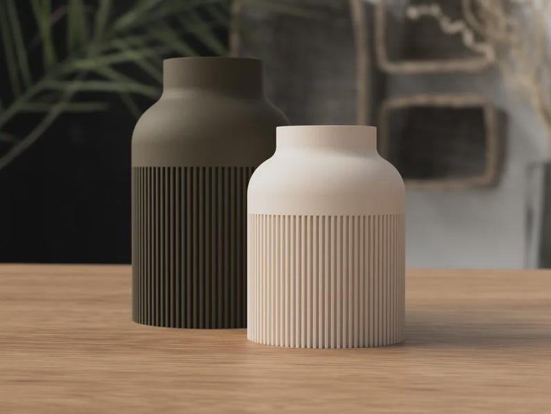 Japandi Vase Set Hiku – Moderne Design Vase – 3D Druck – Skandinavisch & Japanisch – Wohnzimmer Deko