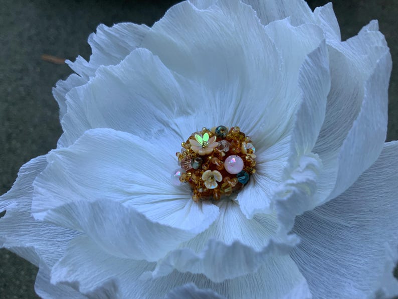 Mohnblumen-Kunstblumenstrauß aus handgefertigtem Krepppapier