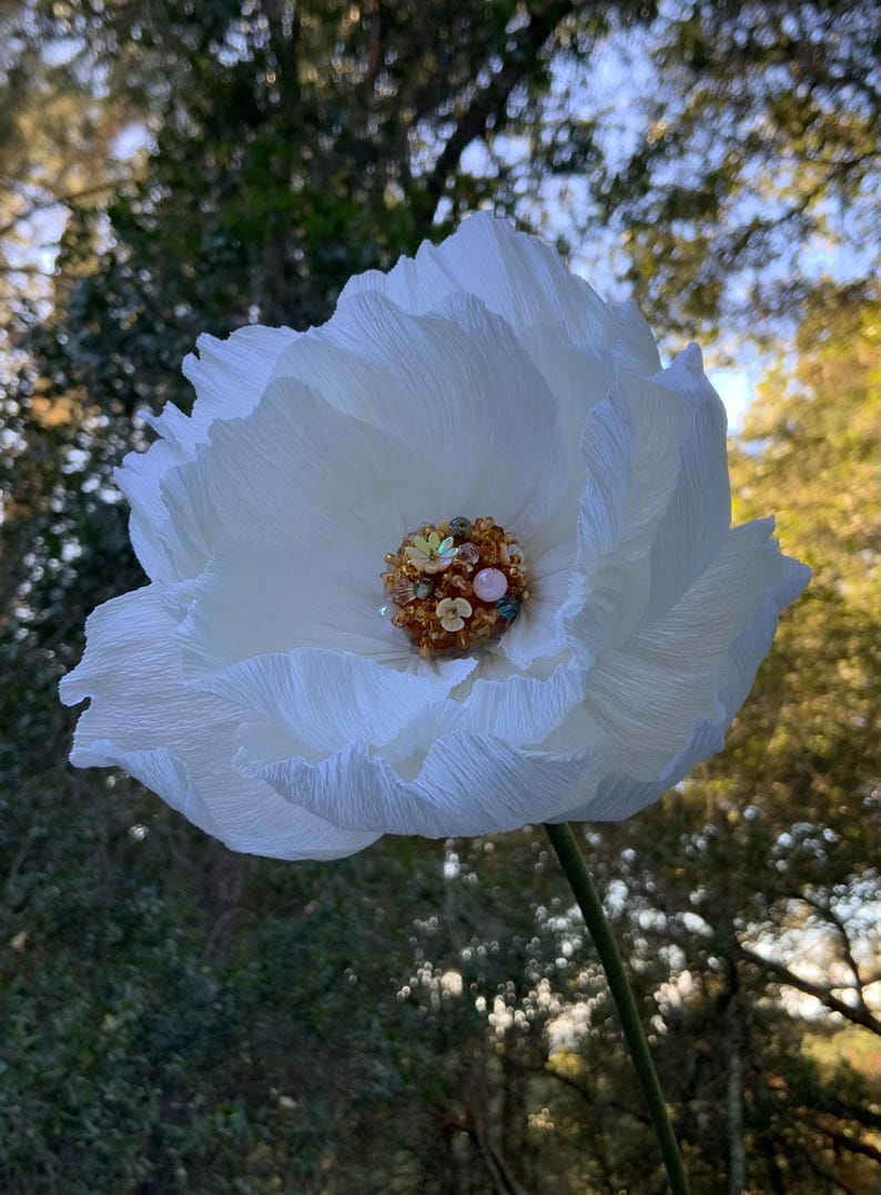 Mohnblumen-Kunstblumenstrauß aus handgefertigtem Krepppapier