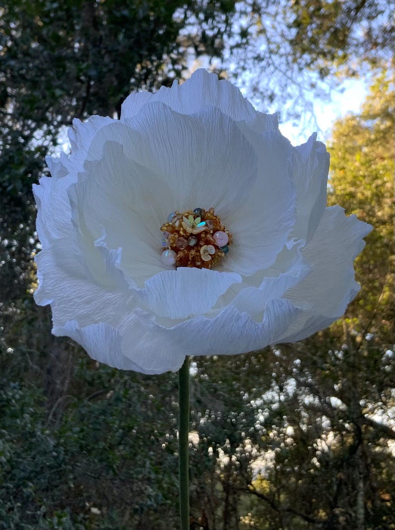 Mohnblumen-Kunstblumenstrauß aus handgefertigtem Krepppapier