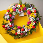 Handgemachter Wildblumenkranz - Papierblumen Sommerdeko 25cm