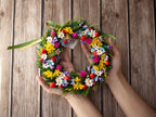 Handgemachter Wildblumenkranz - Papierblumen Sommerdeko 25cm