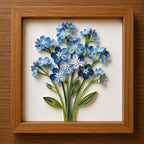 Handgemachte Quilling Blumen Wandkunst im Holzrahmen, Papier Blumenbild, 20x20 cm