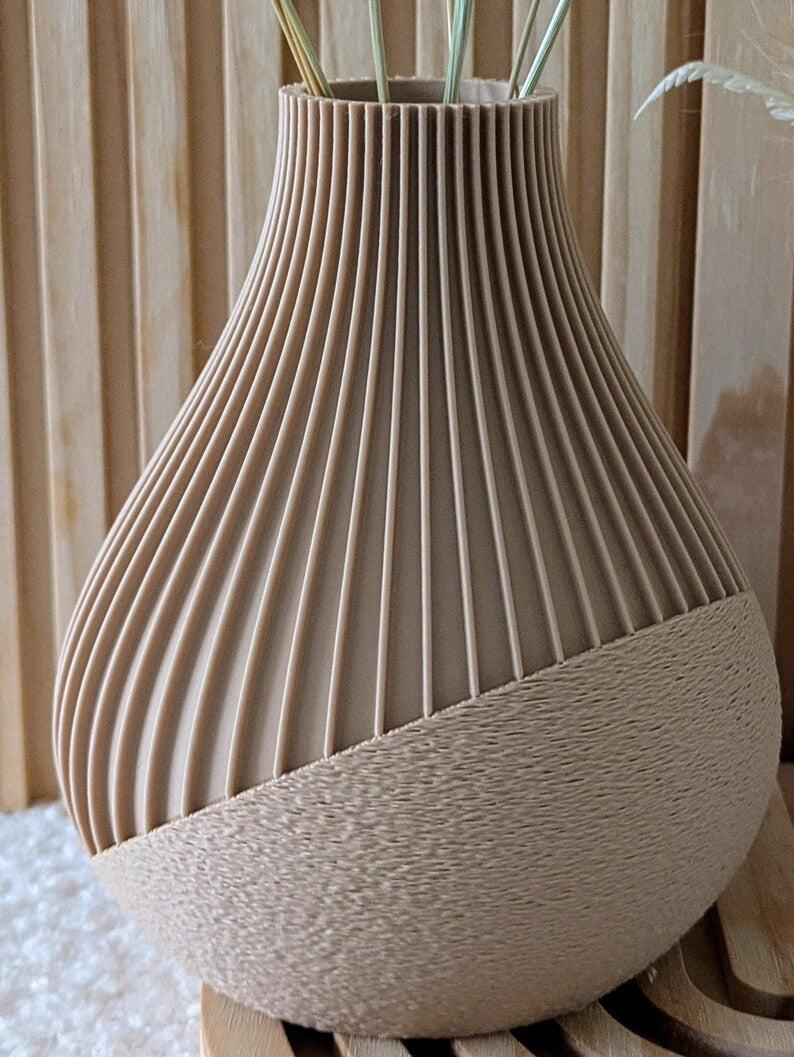 Japandi Vase Kugelform 3D-Druck PLA Moderne Minimalistische Blumenvase Skandinavische Deko 100-240mm