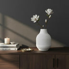 Moderne gerippte Vase Weiß – 3D-Druck Blumenvase für Trockenblumen und frische Blumen