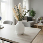 Moderne gerippte Vase Weiß – 3D-Druck Blumenvase für Trockenblumen und frische Blumen