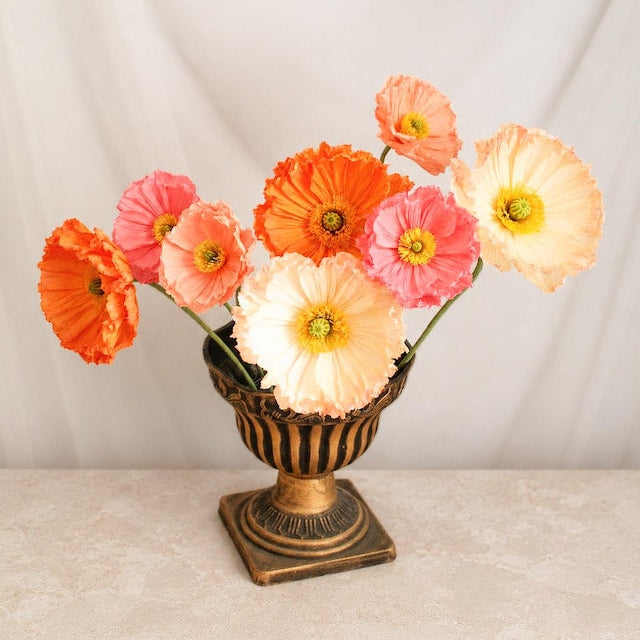 Krepppapier Islandmohn Blumenstrauß, handgefertigt