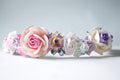 Blumenkranz-Stirnband aus Papier in Pink und Lila – Hochzeits-Haarschmuck, 20 cm
