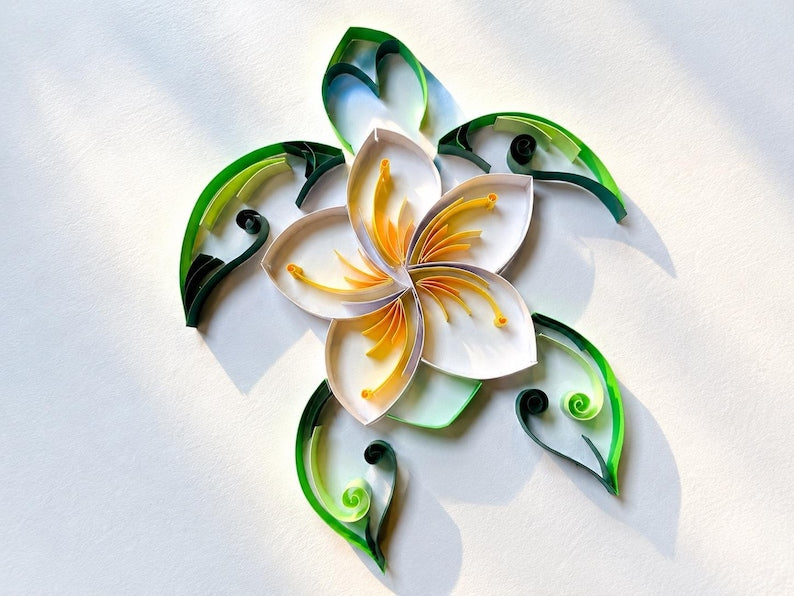 Handgemachte Meeresschildkröte Papier Quilling Wanddekoration, Küsten Deko Zuhause Geschenk