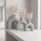 Moderne Bogen Vase BRIDGE für Trockenblumen & Pampasgras, 5 Größen, Mattes Finish