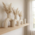 Moderne Bogen Vase BRIDGE für Trockenblumen & Pampasgras, 5 Größen, Mattes Finish