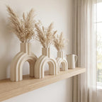 Moderne Bogen Vase BRIDGE für Trockenblumen & Pampasgras, 5 Größen, Mattes Finish