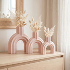 Moderne Bogen Vase BRIDGE für Trockenblumen & Pampasgras, 5 Größen, Mattes Finish