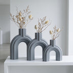 Moderne Bogen Vase BRIDGE für Trockenblumen & Pampasgras, 5 Größen, Mattes Finish