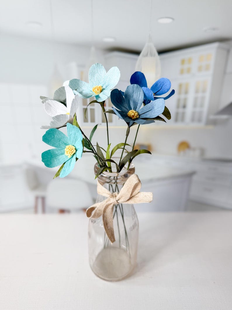 Papier-Wildblumen, 6er-Pack, 30 cm, handgefertigt