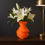 3D-gedruckte Vase Wirbel mit Glaseinsatz – moderne Wohndeko für Blumen & Ziergras, wasserdicht