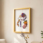 3D Quilling Wandkunst Goldrahmen Blumen Porträt Handgefertigt Papierkunst 38x53cm