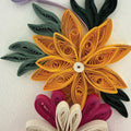 3D Quilling Wandkunst Goldrahmen Blumen Porträt Handgefertigt Papierkunst 38x53cm