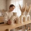 Moderne Bogen Vase BRIDGE für Trockenblumen & Pampasgras, 5 Größen, Mattes Finish