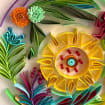 Wanddekoration aus Papierquilling, Botanischer Schattenkasten, Moderne Florale Kunst