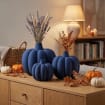 Gerippte Kürbis Vase mit Fuzzy-Skin für Trockenblumen – Herbst Halloween Deko